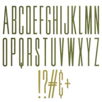 Billede: skæreskabelon alfabet store bogstaver, SIZZIX/TIM HOLTZ THINLITS DIE, Alphanumeric Stretch Upper, 665206, førpris kr. 198,- nupris
