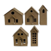 Billede: skæreskabelon opbygning af små huse, SIZZIX/TIM HOLTZ THINLITS DIE, Paper Village, 664741