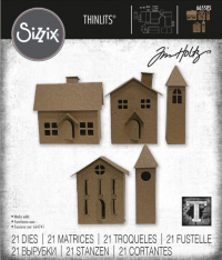 Billede: skæreskabelon papirhuse, SIZZIX/TIM HOLTZ THINLITS DIE 