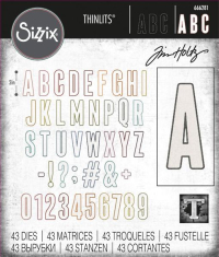 Billede: skæreskabelon alfabet og tal, Sizzix/Tim Holtz Thinlits Die 