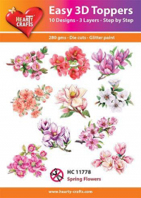 Billede: UDSTANSEDE MOTIVER MED GLITTER/GULD 10 ASS. HC11778, små blomstergrene