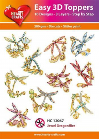 Billede: Easy 3D Toppers 10 ASS. HC12067, Jewel Dragonflies