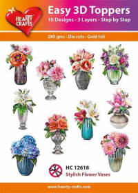 Billede:  Easy 3D Toppers 10 ASS. HC12618, blomster i vaser
