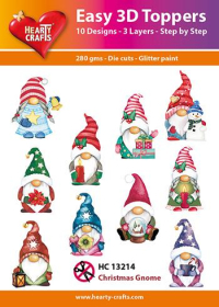 Billede: UDSTANSEDE MOTIVER MED GLITTER/GULD 10 ASS. Christmas Gnome, HC13214