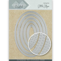 Billede: skæreskabelon oval ramme med dobbelt stitch, Card Deco Dies, CDECD0028, 10x14cm 