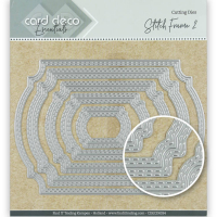 Billede: skæreskabelon rektangel med dobbelt stitch, Card Deco Dies, CDECD0034, 14 x 10 cm