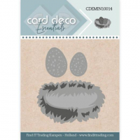 Billede: skære/prægeskabelon rede og 2 æg, Card Deco Mini Dies CDEMIN10014, reden ca. 4,1x3,6cm