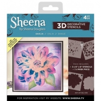 Billede: Sheena Douglas 3D Mask Stencil SD-STEN-3D-DAHLIA, 4 stencil til opbygning af blomsten, førpris kr. 76,00, nupris