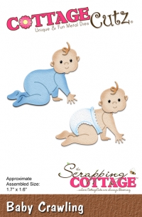 Billede: skæreskabelon kravlende baby, COTTAGECUTZ DIES “Baby Crawling” CC-280, 4,3x4cm
