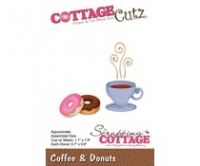 Billede: skæreskabelon kaffekop og donuts, Coffee & Donuts (CC-427) cottagecutz, førpris kr. 66,- nupris