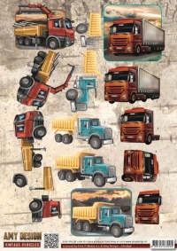 Billede: 3 lastbiler af ældre årgang, amy design